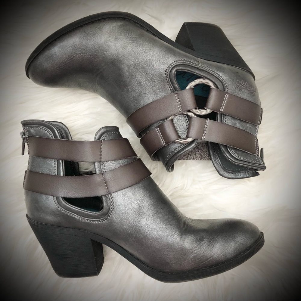 Blowfish leather ankle boots in pewter/brown
